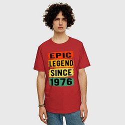 Футболка оверсайз мужская Эпичная легенда с 1976 года, цвет: красный — фото 2