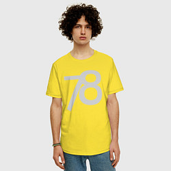 Футболка оверсайз мужская Огромные цифры 78, цвет: желтый — фото 2