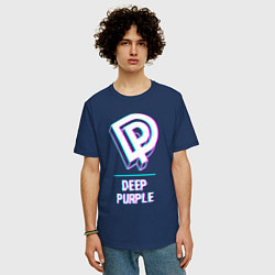 Футболка оверсайз мужская Deep Purple Glitch Rock, цвет: тёмно-синий — фото 2