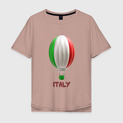 Мужская футболка оверсайз 3d aerostat Italy flag