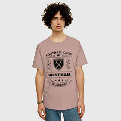 Футболка оверсайз мужская West Ham: Football Club Number 1 Legendary, цвет: пыльно-розовый — фото 2