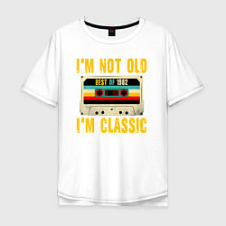 Мужская футболка оверсайз Я не старый я классический 1982 аудиокассета