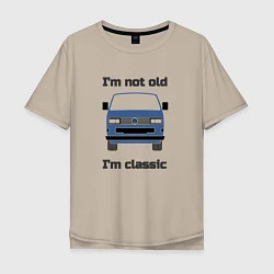 Футболка оверсайз мужская Volkswagen Im not old Im classic, цвет: миндальный