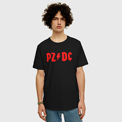 Футболка оверсайз мужская PZDC ACDC, цвет: черный — фото 2