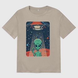 Футболка оверсайз мужская Mars Alien, цвет: миндальный