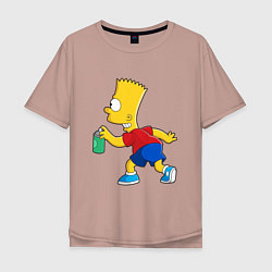 Мужская футболка оверсайз Барт Симпсон принт