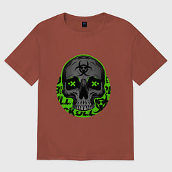 Футболка оверсайз мужская SKULL TOXIC, цвет: кирпичный