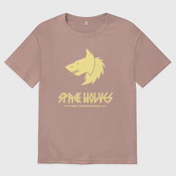 Мужская футболка оверсайз Космические волки лого винтаж