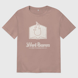 Футболка оверсайз мужская Несущие слово лого винтаж, цвет: пыльно-розовый