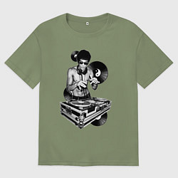 Футболка оверсайз мужская Bruce Lee - Vinyl Dj, цвет: авокадо