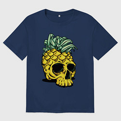 Мужская футболка оверсайз Череп-ананас Лето