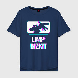Футболка оверсайз мужская Limp Bizkit Glitch Rock, цвет: тёмно-синий