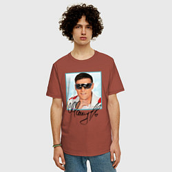 Футболка оверсайз мужская Юрий Шатунов автограф, цвет: кирпичный — фото 2