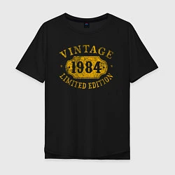 Футболка оверсайз мужская Винтаж 1984 лимитированная серия, цвет: черный