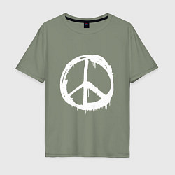 Футболка оверсайз мужская Pacific symbol white, цвет: авокадо