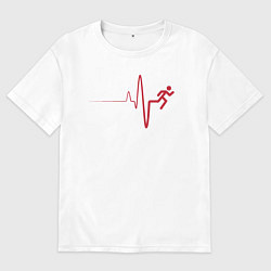 Мужская футболка оверсайз ПУЛЬС - БЕГ