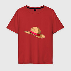 Футболка оверсайз мужская LUFFY HAT, цвет: красный