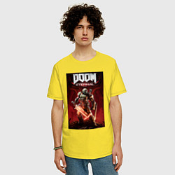 Футболка оверсайз мужская Doom eternal - slayer, цвет: желтый — фото 2