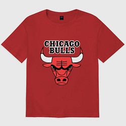 Футболка оверсайз мужская Chicago Bulls, цвет: красный