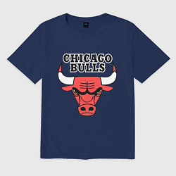 Футболка оверсайз мужская Chicago Bulls, цвет: тёмно-синий