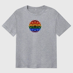 Мужская футболка оверсайз Радужная мандала