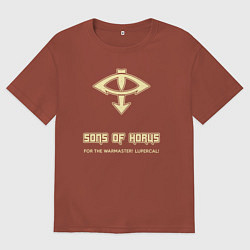 Футболка оверсайз мужская Сыны Хоруса винтаж лого, цвет: кирпичный