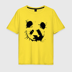 Футболка оверсайз мужская Прикольный панда - клякса, цвет: желтый