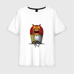 Футболка оверсайз мужская Stray - Cat, цвет: белый