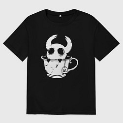 Мужская футболка оверсайз Hollow Knight рыцарь в чашке