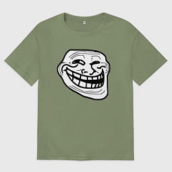 Мужская футболка оверсайз Тролльфейс улыбается мем