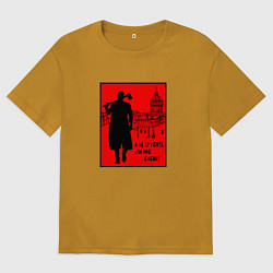 Мужская футболка оверсайз Раскольников - А не срубить ли мне бабок