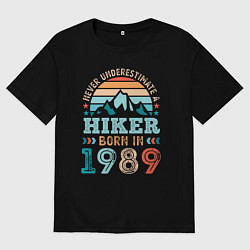 Футболка оверсайз мужская Никогда не недооценивай путешественника 1989 года, цвет: черный