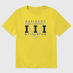 Футболка оверсайз мужская Резидент III тысячелетия XXI века, цвет: желтый