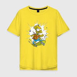 Мужская футболка оверсайз Барт Симпсон - зомби на скейтборде