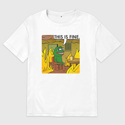 Мужская футболка оверсайз Пепе Лягушонок в беде