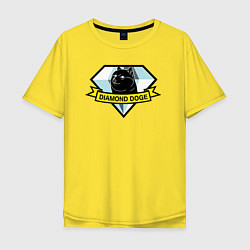 Футболка оверсайз мужская Пёс Доге на логотипе, цвет: желтый