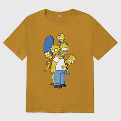 Мужская футболка оверсайз Прикольная семейка Симпсонов