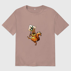 Мужская футболка оверсайз Белка против пьянства