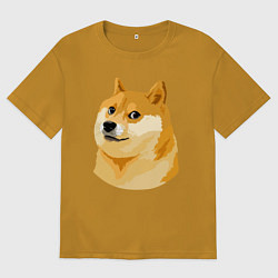 Футболка оверсайз мужская Пёс Доге, цвет: горчичный