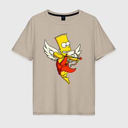 Мужская футболка оверсайз Барт Симпсон - купидон