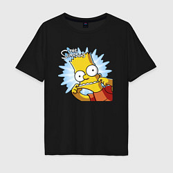 Мужская футболка оверсайз Барт Симпсон корчит рожицу!