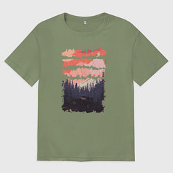 Мужская футболка оверсайз Бездорожье и закат