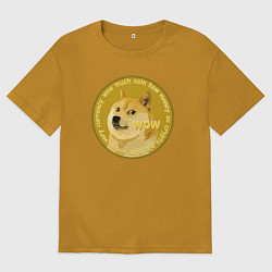 Мужская футболка оверсайз Иронизирующая монета с Доге