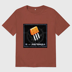 Футболка оверсайз мужская Транзистор КТ315 - Легенда, цвет: кирпичный