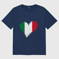 Мужская футболка оверсайз Сердце - Италия