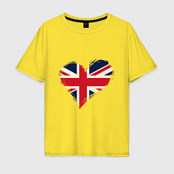 Футболка оверсайз мужская Сердце - Британия, цвет: желтый