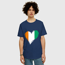 Футболка оверсайз мужская Сердце - Ирландия, цвет: тёмно-синий — фото 2