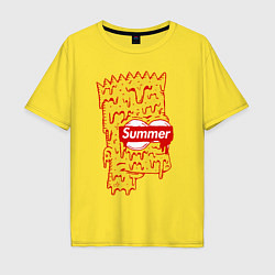 Футболка оверсайз мужская Bart Simpson - Summer, цвет: желтый