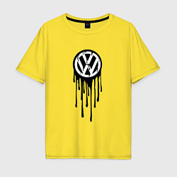 Футболка оверсайз мужская Volkswagen - art logo, цвет: желтый