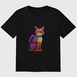 Футболка оверсайз мужская Stray pixel art, цвет: черный